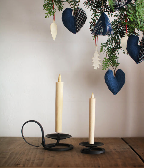 Hand-forged Iron Candle Holder with Round Handle {Large}