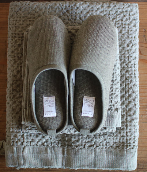 Waffle Cotton Linen Towels {Khaki}
