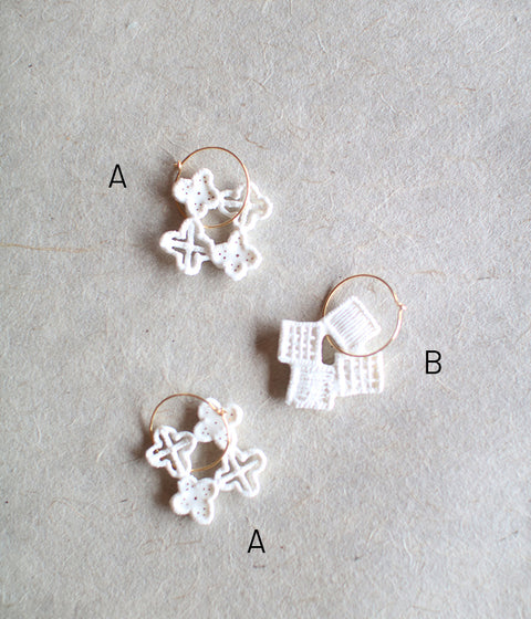 Kimiko Suzuki Ceramic Porcelain + Gold Hoop Earring {Single} A