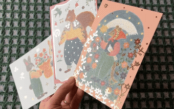 Foil-Pressed Postcard Set {Aiko Fukawa} (20% OFF)