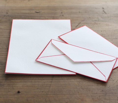 Woodblock Print Bordered Letter Set {Orange}
