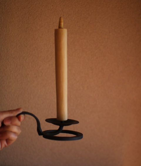 Hand-forged Iron Candle Holder with Handle {Large}