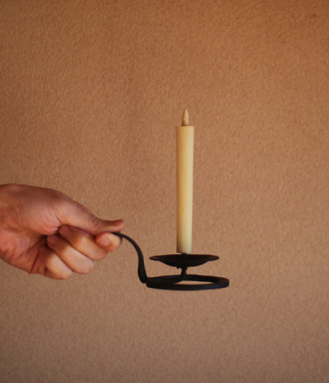 Hand-forged Iron Candle Holder with Handle {Small}