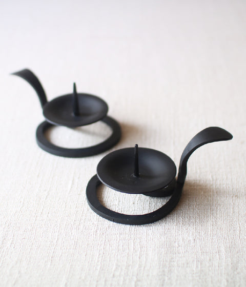 Hand-forged Iron Candle Holder with Handle {Small}