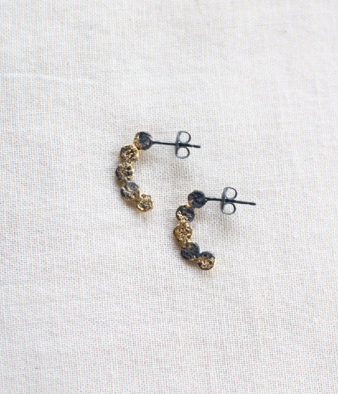 Jona "tenten hoop" Stud Earrings {Black} - Ready to Ship