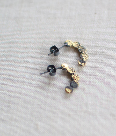 Jona "tenten hoop" Stud Earrings {Black} - Ready to Ship