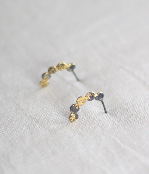Jona "tenten hoop" Stud Earrings {Black} - Ready to Ship