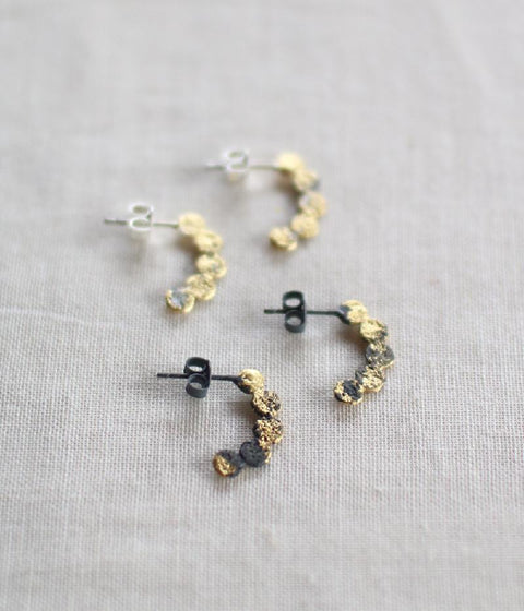 Jona "tenten hoop" Stud Earrings {Black} - Ready to Ship