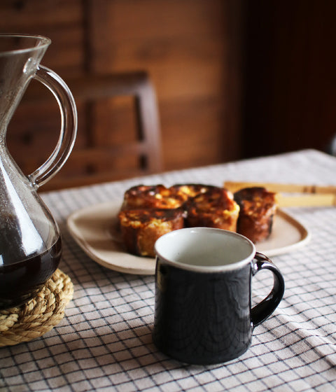 Black Pottery Mug