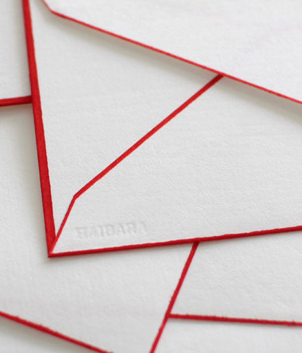 Woodblock Print Bordered Letter Set {Orange}